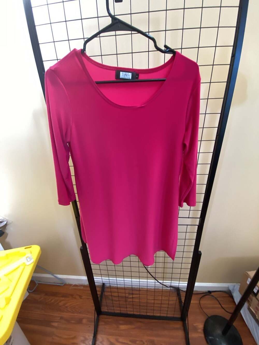 Sympli Hot Pink 3/4 Sleeve Scoop Neck Tunic Top Size 4
